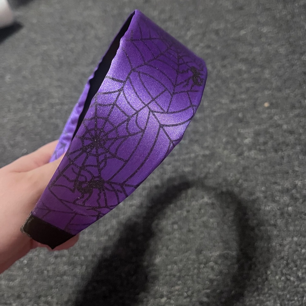 Purple spider web head band